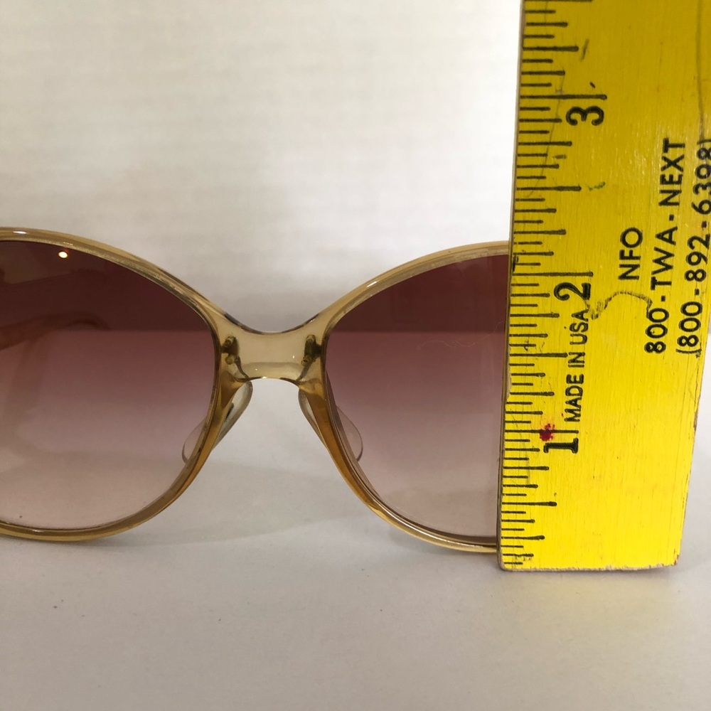 80s Christian Dior Vintage OversizedNew Lens Gold Metal Tone Amber Sunglasses - Picture 7 of 13